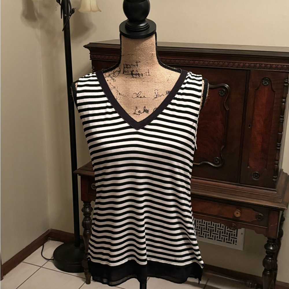 White House Black Market Striped Tank Top Women’s Size Medium